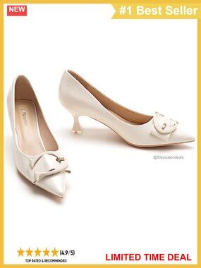 Kitten Heel Pointed Toe Pumps Soft Leather Slip Resistant
